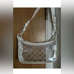 New Steve Madden White Clear Bag Pocketbook Handbag 2 Straps made in Cambodia